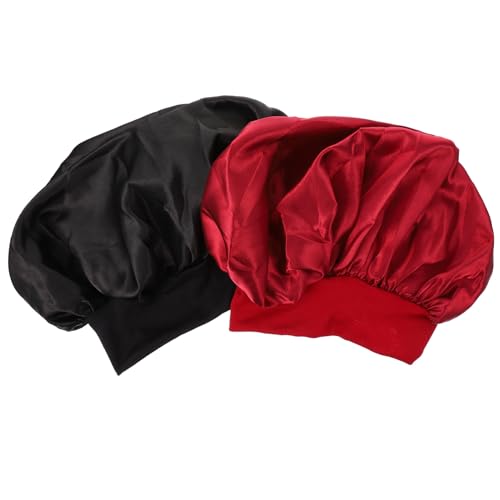 Anneome 2 Stück Elastische Schlafhauben für Damen Hautfreundlich Leichtes zum Haarschutz und Entspannen Passend für Kopfgrößen und Jahreszeiten Praktische Schlafmütze für Nacht von Anneome