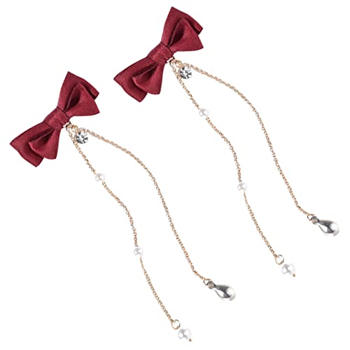 Anneome 2 Stück Fashion Haarklammern mit Schleifen Design und Quasten für Mädchen Haarschmuck für Alltag oder Besondere Anlässe von Anneome