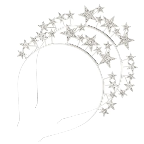 Anneome 2 Stück Glitzernder Stern Haarreif für Metall Pentagramm Haarreifen mit Klassischer Sternform Bequemer Haarschmuck für Mädchen für Partys Kostüme und Fotoshootings von Anneome