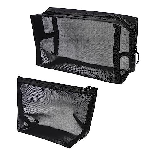 Anneome 2 Stück Große Netzstoff Kosmetiktasche Transparente Reise Make Up Organizer mit Stabilem Reißverschluss Leichte Kulturbeutel für Herren Geräumiger Toilettenartikel von Anneome