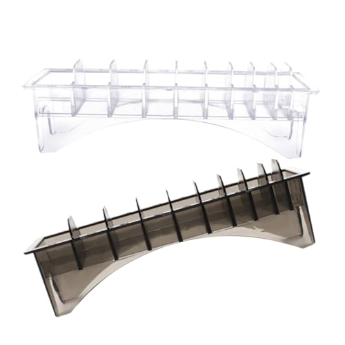 Anneome 2 Stück Haarclipper Aufbewahrungsbox Transparent und Schwarz Robuster Friseurzubehör Organizer für Salon und Heimgebrauch Stabiler Halter für Haarschneidekamm und Werkzeuge von Anneome