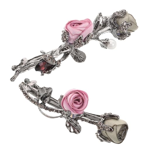 Anneome 2 Stück Haarklammern mit Funkelnden Strasssteinen Modische Blüten Haarspangen für Damen und Mädchen Fester Sitz Elegante Frisuren accessoires für Hochzeit und Party von Anneome