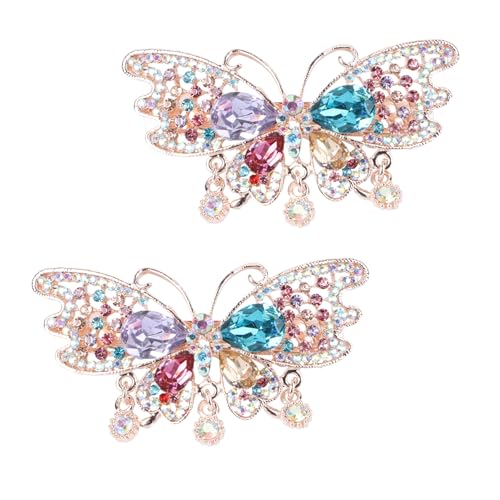 Anneome 2 Stück Haarspangen mit Automatischem Verschluss Bunte Haarklammern für Damen und Mädchen Modische Ponytail Halter Langlebige Haarschmuck Accessoires Strasssteinverzierung Anneome 2 Stück Haarspangen mit Automatischem Verschluss Bunte Haarklammern für Damen und Mädchen Modische Ponytail Halter Langlebige Haarschmuck Accessoires Strasssteinverzierung von Anneome