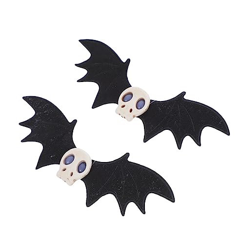 Anneome 2 Stück Halloween Haarspangen Bat Skull Haarschmuck Leichtes Glattes Material Komfortabel für Mädchen Kostümzubehör Party Kopfschmuck von Anneome