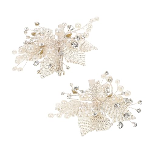 Anneome 2 Stück Handgefertigte Perlen-haarspangen Funkelnden Strasssteinen Vintage-blumen-design Brautschmuck für Hochzeit Eleganter Haarschmuck für Damen Party Alltagsaccessoire von Anneome