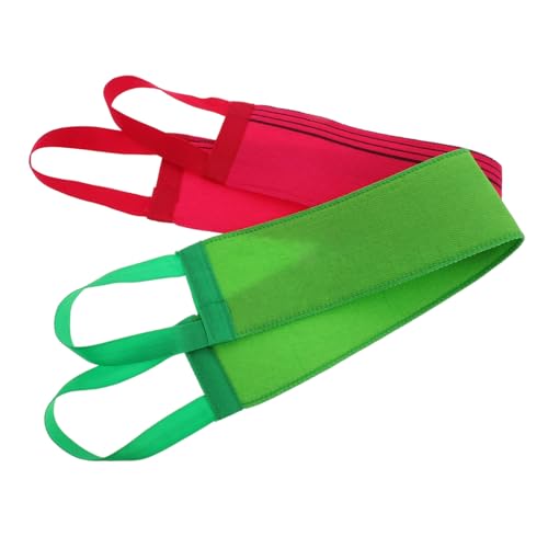 Anneome 2 Stück Langes Koreanisches Peeling duschtuch mit Griffen Doppelseitig Gestreift Effektive Tiefenreinigung Sanfte Massage Leicht und Tragbar für Damen und Herren Tägliche von Anneome