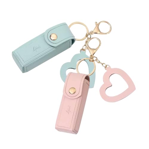 Anneome 2 Stück Lip Balm Schlüsselanhänger Langlebige Lippenstifthalter mit Praktischem Schlüsselring Mini Aufbewahrungstasche für Lippenpflege Unterwegs von Anneome