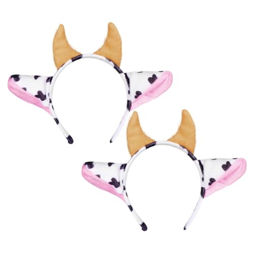 Anneome 2 Stück Niedliches Haarreif Kuhhörner Cartoon Kopfschmuck für Party Kostüm Bühnenauftritt Junge Mädchen Haarschmuck Karneval Deko von Anneome