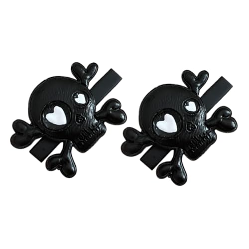 Anneome 2 Stück Punk Style Skull Haarklammer Universalgröße Lustiger Totenkopf Haarclip für Frauen und Halloween Kostüm Accessoire Chic und Einzigartig Einfach Tragbar von Anneome