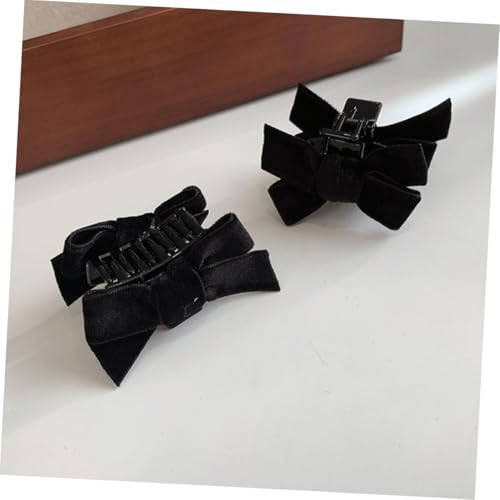 Anneome 2 Stück Schwarze Samt Schleifen Haarspangen Klein Elegant Damen Haarschmuck Süß Vielseitig Tragbar für Mädchen Teens und Frauen von Anneome