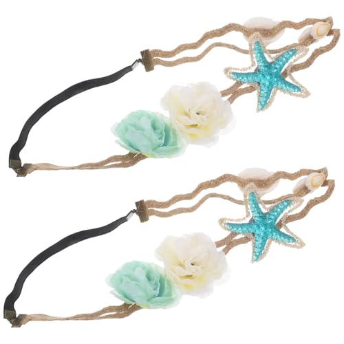 Anneome 2 Stück Seestern Haarschmuck mit Blumenmotiv Langlebiges Material Stilvolles Haarband für Bräute Mädchen und Partys Geeignet für Boho Hochzeiten Strandfeste und Fotoshootings von Anneome