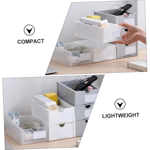 Anneome 2 Stück Stapelbare aus Desktop Aufbewahrungsbox für Büro Schreibwaren und Kosmetik Platzsparend und Leicht zu Ziehen für Zuhause und Arbeitsplatz von Anneome