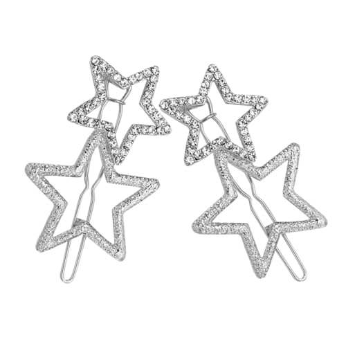 Anneome 2 Stück Strass Stern Haarklammern Glitzernde Haarschmuck Clips für Frauen Mädchen Modische Haarklammern Langlebig und Vielseitig für Alltag und Besondere Anlässe von Anneome