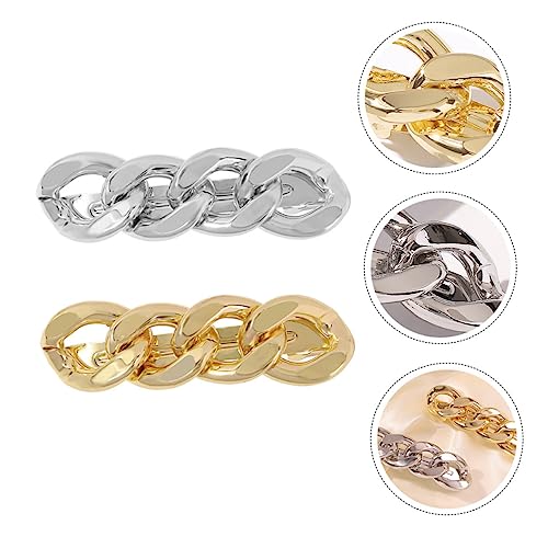 Anneome 2 Stück Stylische Haarklammern in Goldkettendesign Leichte Haarspangen für und Flechtfrisuren Komfortable Bobby Pins für Damen Haaraccessoires für Alltag und Zufällige Farbe von Anneome