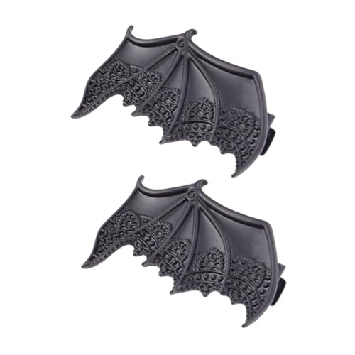 Anneome 2 Stück Teiliges Fledermausflügel Haarspangen aus Verschleißfestem Legierungsmaterial Schwarzes Halloween Kostüm Accessoire für Mädchen Teens für Party Cosplay und Alltag von Anneome