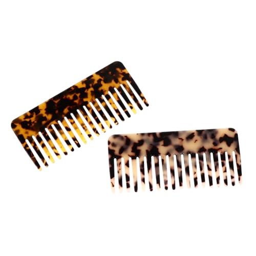 Anneome 2 Stück Teiliges Haarkamm aus Acetat mit Breiten Entwirrt Schonend ohne Haarbruch für Glattes Lockiges und Welliges Haar für Damen und Herren zur Haarpflege und Styling von Anneome