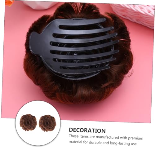 Anneome 2 Stück Teiliges Haarteil Damen Elastischer Haarklammer dutt mit Blumen design Hitzebeständige Fasern Fester Sitz Vielseitig für Alltag und Festliche Anlässe Passend für von Anneome