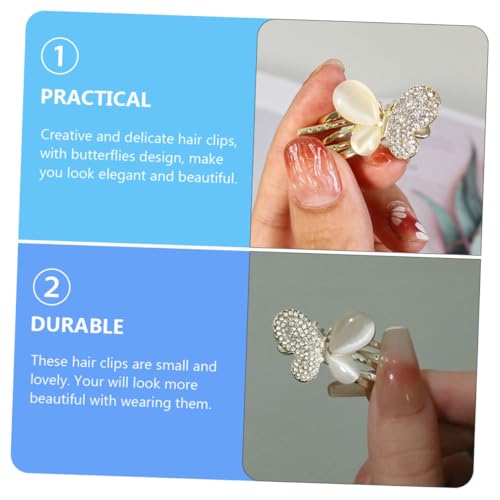 Anneome 2 Stück Teiliges Kleine Haarklammern Schmetterlingsdesign mit Opal effekt Zierliche Haarspangen für Frauen und Mädchen Modische Langlebige Haarclips für Eleganten Stil und Alltag von Anneome