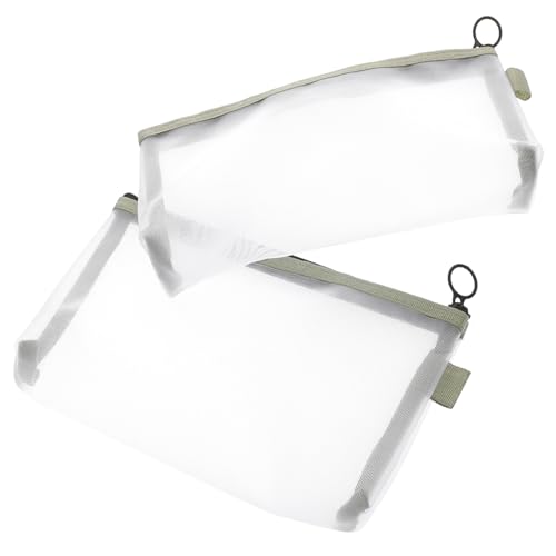 Anneome 2 Stück Teiliges Kosmetiktaschen Grünem Mesh Leichte Transparente Make up Tasche mit Praktischem Reißverschluss Kompakte Kulturbeutel für Damen für Kosmetik und Kleinigkeiten von Anneome