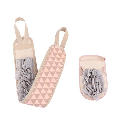 Anneome 2 Stück Teiliges Peeling Badetuch mit Handschuh und Rückenwaschstreifen aus Hautfreundlichem Baumwoll Material Effektives Reinigungstool mit Aufhängeöse für Einfache Lagerung und von Anneome