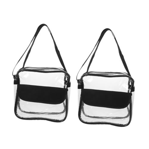 Anneome 2 Stück Transparente PVC Umhängetasche Stadium Approved Klare Crossbody Bag für Frauen Durchsichtige Reise Strandtasche Geeignet für Konzerte Sportveranstaltungen von Anneome