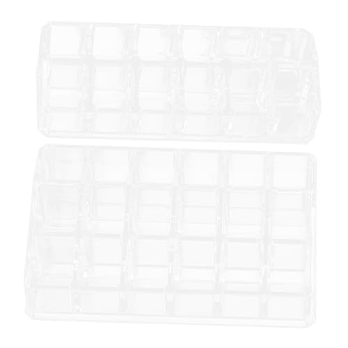 Anneome 2 Stück Transparenter Lippenstift Organizer Fächern Leichter Aufbewahrungsständer für Kosmetik Platzsparend Robust und Stilvoll für Schminktisch und Badezimmer von Anneome