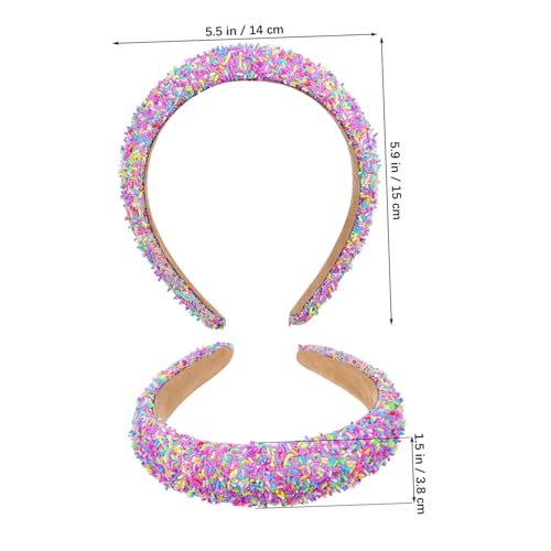 Anneome 2 Teiliges Gepolstertes Stirnband Breites Buntes Rutschfestes Haarband aus Weichem für Damen Herren Jugendliche Modischer Haarschmuck für Party Urlaub Alltag von Anneome