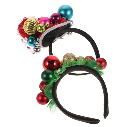 Anneome 2 Teiliges Weihnachts Haarband mit Dekorativen Glocken Festliche Haarschmuckreifen aus Langlebigem und Spitze für Weihnachtsfeiern Tanzpartys und Festliche Anlässe von Anneome