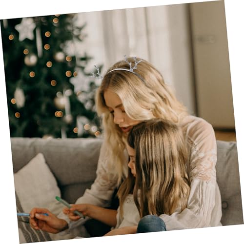 Anneome 2 Teiliges Weihnachts Haarreif mit Kreativem Rentier Geweih aus Metalllegierung Festlicher Kopfschmuck für Frauen für Party Cosplay Bühnenauftritte und Weihnachtsfeiern von Anneome