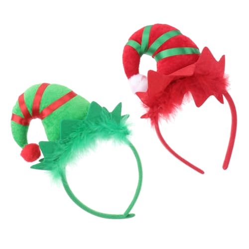 Anneome 2 Weihnachts Haarreif Teiliges Rot und Grün Horn Stirnband Leicht und Bequem Festlicher Haarschmuck für Damen und Mädchen Party Karneval Weihnachten von Anneome