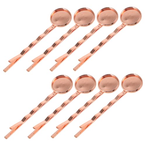 Anneome 20 Stück Teiliges DIY Haarklammer Runde Haarklammerbasis aus Langlebigem Kupfer mit Sicherer Rillenabdeckung für Haarschmuck Bastelbedarf in Roségold Stabile Haarspangen Zubehör von Anneome