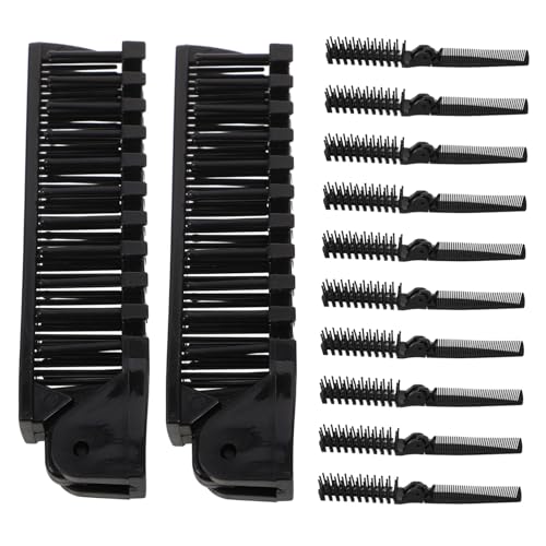 Anneome 20 Stück Teiliges Faltbares Reise-haarbürsten- Kompakter Schwarzer Klappkamm mit Perlenzähnen Strapazierfähiges Schutzdesign Tragbarer Styling-kamm für Damen und Herren für Tasche von Anneome