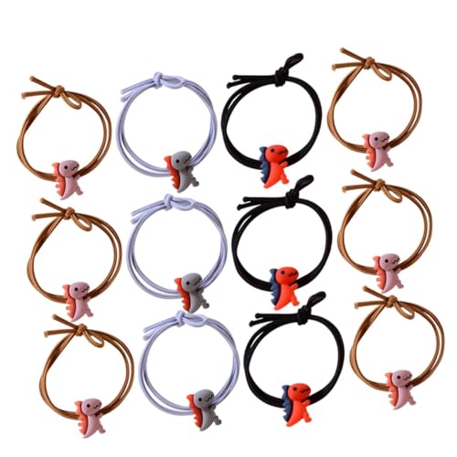 Anneome 20 Stück Teiliges Haargummi mit Niedlichen Dinosaurier Motiven Elastische Haarbänder Einfache Haarschmuck für Mädchen Sichere Haarfixierung Farblich Sortiert Zufällige Farbe von Anneome