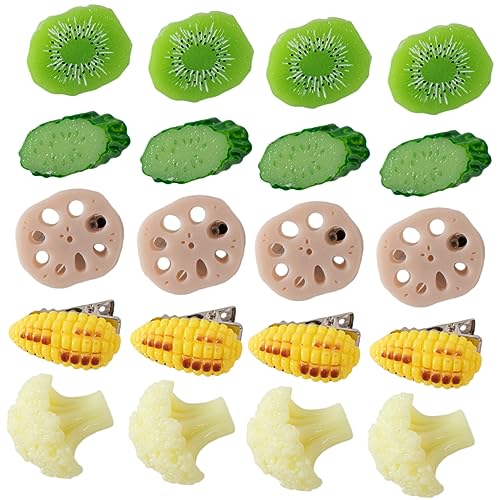 Anneome 20 Stück Teiliges Obst und Haarspangen aus Langlebigem Kunststoff Leichte Haarklammern für Frauen und Mädchen Vielseitig Einsetzbar für Partys Reisen und Alltag Haarschmuckclips von Anneome