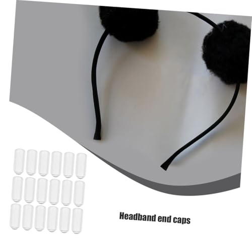 Anneome 200 Stück Teiliges Stirnband endkappen aus Weichem Gummi Transparente Tubing Tips für Haarbänder Komfortable Stirnband endstopfen zum DIY Haarschmuck Innendurchmesser von Anneome