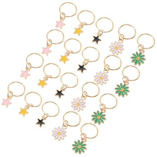Anneome 25 Stück Teiliges Dreadlock Ringe aus Zinklegierung Modische Haaranhänger für Zöpfe Vielseitige Haar accessoires mit Stern Blumenanhängern Geeignet für Frauen und Flechtfrisuren von Anneome