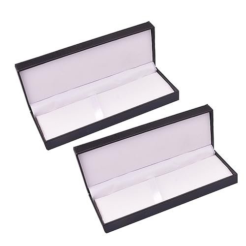 Anneome 2Er-Box Bleistifthalter Modeschmuck Federmäppchen für Männer ledermäppchen für stifte Pencil case Black schwarzes federmäppchen schreibwaren Stiftbehälter Unternehmen Geschenkbox von Anneome