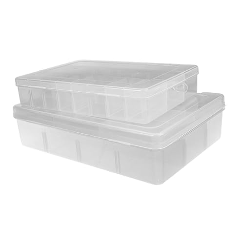 Anneome 2Er-Packung PP Kunststoff transparente Box Schule Schulbedarf Lagerung klares Federmäppchen klarer Behälter aufbewahrung Box kleiderboxen aufbewahrung stiftebox PP-Kunststoff Weiß von Anneome