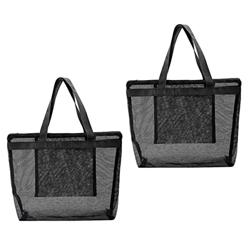 Anneome 2Stücke Große Mesh Strandtasche für Familie Dekorative Strandtasche mit Großen Fächern Leichte und Tragbare Badetasche für Junge Mädchen und Erwachsene für Strand Pool und Reisen von Anneome