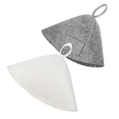 Anneome 2stücke Saunahut Für Damen Herren Filzhut Saunakappe Haarschutz Dampfbad Hut Kopfbedeckung Filzmatte Sauna Zubehör Beige von Anneome