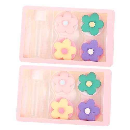 Anneome 2stücke Linsenbox Aus Kunststoff Tragbarer Linsen-Organizer Reise-linsenetui Aufbewahrungsbehälter Für Kontaktlinsen Linsenetui Zum Einweichen von Anneome