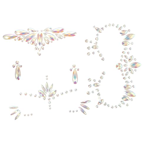 Anneome 3 Blätter Nachtleuchtende Gesichtsglitzer Edelstein Aufkleber Selbstklebend Fluoreszierende Strasssteine für Halloween Karneval Kostüm Party Gesicht Dekoration von Anneome