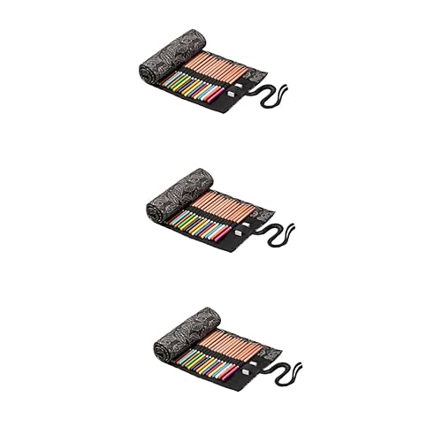 Anneome 3stücke Praktisches Fächer Canvas Stiftetui Mit Roll-Design Großer Reise-Organizer Für Zeichnen Und Malen Für Künstler Und Schüler Stilvoll Und Tragbar von Anneome