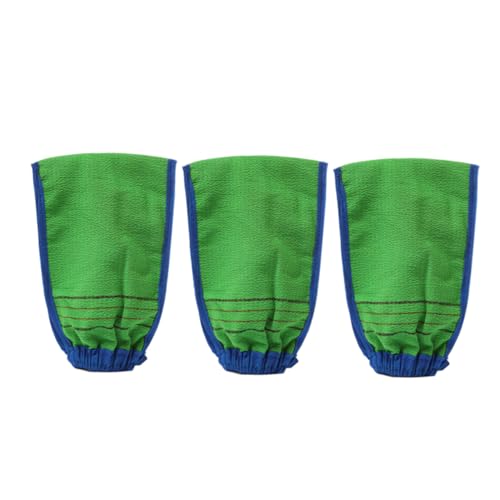 Anneome 3 Stück Bambusfaser Peelinghandschuhe Doppelseitig Shower Scrubber und Badetuch Sanfte Reinigung und Hauterneuerung Unisex Geeignet für Dusche und Körperpflege von Anneome