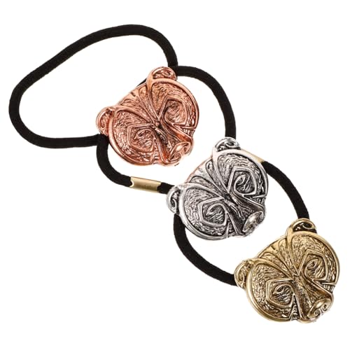 Anneome 3 Stück Elastische Haargummis mit Kreativem Bärenkopf dekor Vintage punk stil Ponytail Holder für Frauen und Teenager Vielseitiges Haarzubehör für Alltag und Besondere Anlässe von Anneome