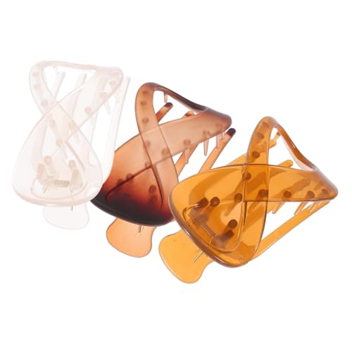 Anneome 3 Stück Französische Haarklammern für Dickes Haar Flache Stabile Haarspangen für Damen Vielseitige Haarschmuck Accessoires in Jelly Kaffee Bernstein und Jelly Hellorange Langlebig von Anneome