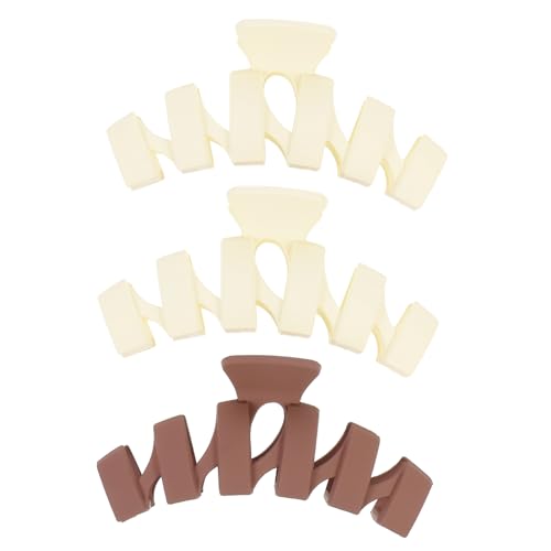 Anneome 3 Stück Große Haarklammern für Frauen Rutschfeste Stabile Krallenklammern in Beige und Braun Modische Haarspangen für Sicheren Griff und Eleganten Look im Alltag von Anneome