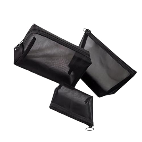 Anneome 3 Stück Kosmetiktasche Teiliges aus Mesh Feinem Material Leicht Große Kapazität Multifunktional für Damen Reise Outdoor Handtasche Aufbewahrung Make Up Kulturbeutel von Anneome