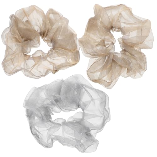 Anneome 3 Stück Teiliges Elastisches Haargummi Glänzend und Transparent Modische Haarbänder für Damen Weiches Schonendes Material Geeignet für Alltag Party Sport und Festliche Anlässe von Anneome