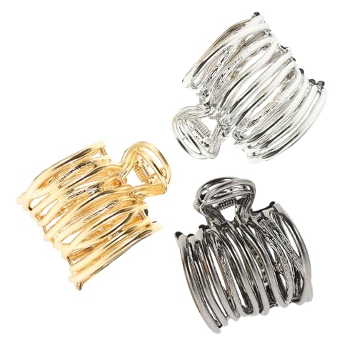 Anneome 3 Stück Teiliges Haarklammer für Frauen und Mädchen Haarkrallenclips in Gold Silber Schwarz Starker für Dickes und Eleganter Haaraccessoire für Alltag und Besondere Anlässe von Anneome